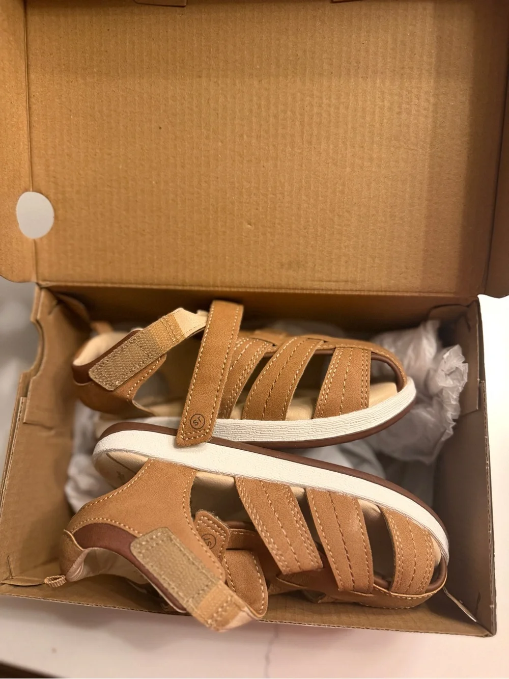 Stride Rite Tan Kids Fisherman Sandals - Picture 2 of 7